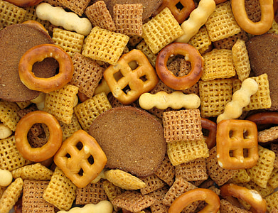 snack, mix, pretzels, crackers, food, chex, cereal
