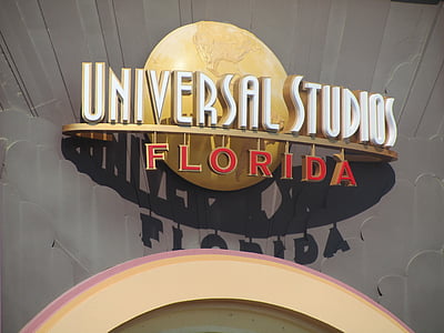 tematski park Universal studios, znak, dekoracija, logotip, Florida, Disneyland, zunanji