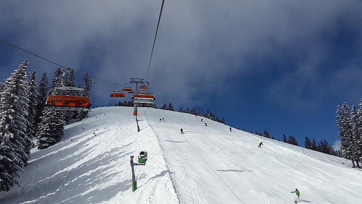 télésiège, ski alpin, ski, ski, ski alpin, neige, piste de ski