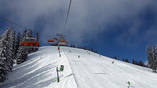 Chairlift, Alpin skidåkning, Skidåkning, Ski, utförsåkning, snö, pist