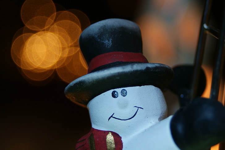 christmas, snowman, bockée, december, macro, face, character