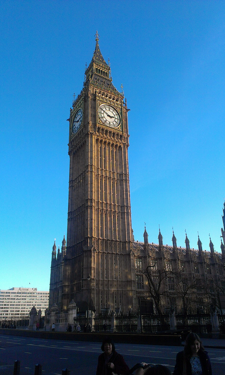 Big ben, Londres, noche, Westminster, cielo, Crepúsculo, reloj