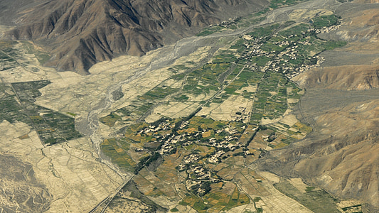 himalayas, fly, mountains, landscape, agriculture, aerial View, nature