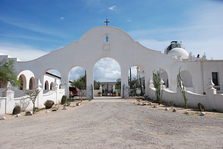 missioon, Gate, arhitektuur, Hispaania, kirik, Ajalooline, religioon