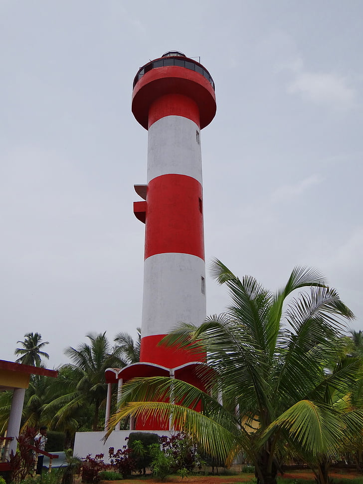 Kodi beach, Light house, kundapura, Arabské more, Karnataka, India, Dovolenka
