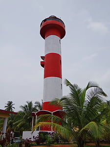 Kodi beach, ışık evi, kundapura, Umman Denizi, Karnataka, Hindistan, tatil