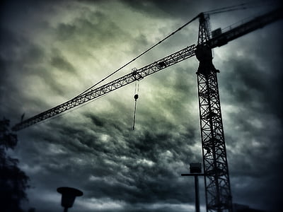 crane, construction work, sky, crane boom, site, build, transport