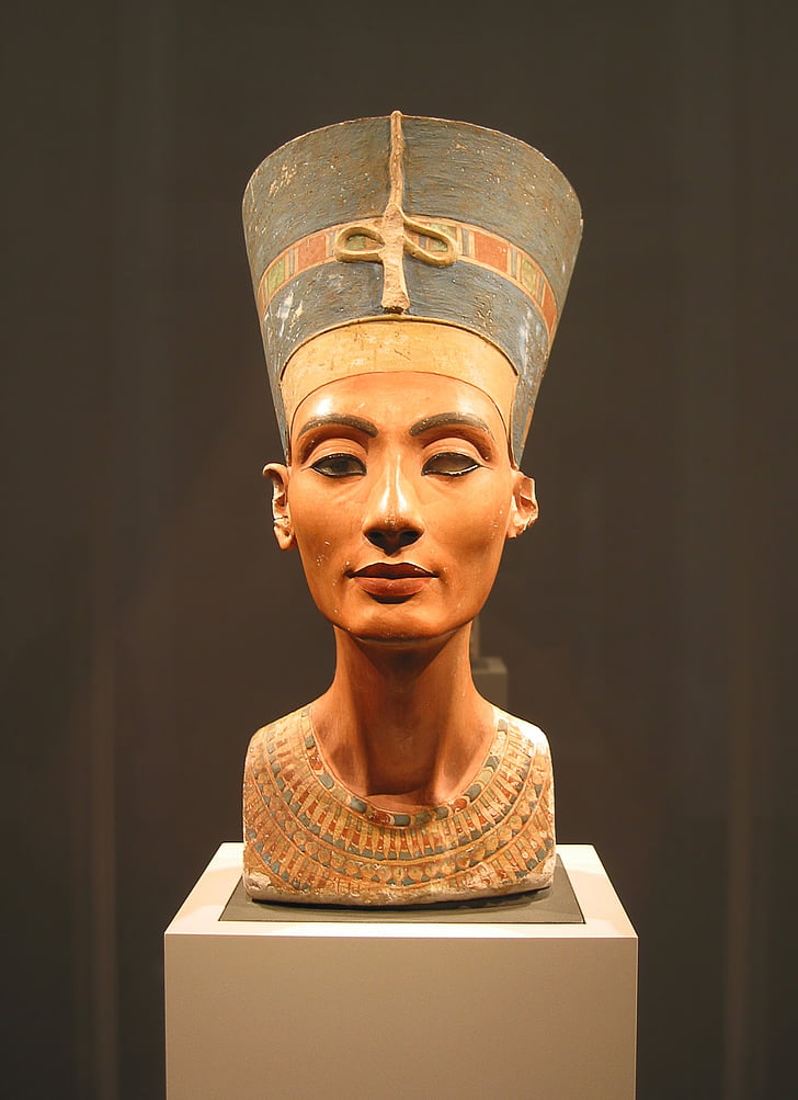 Nefertiti, patung, Berlin, haluskan, karya seni, batu gambar