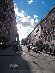 utcai élet, homlokzat, Södermalm, Stockholm