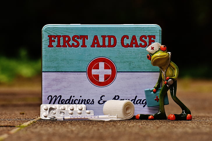 pierwszej pomocy, żaba, Medyk, Pielęgniarka, śmieszne, pudełko, Tin can