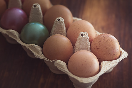 αυγό, αυγά κότας, Πασχαλινά αυγά, κουτί αυγών, 10er pack, χαρτοκιβώτιο αυγών, τροφίμων