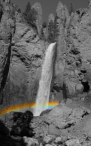 fusion photography, waterfall, tower fall, yellowstone, yellowstone national park, wyoming, nature