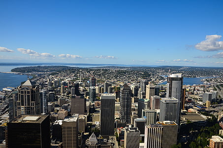 Hoa Kỳ, Mỹ, Seattle, Washington, đường chân trời, Outlook, tòa nhà chọc trời