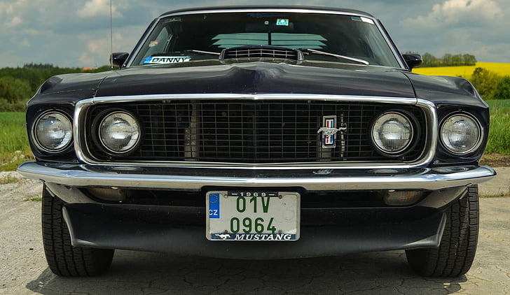 Gual, Mustang, vell, Tsar, oldschool, 1969, cotxe