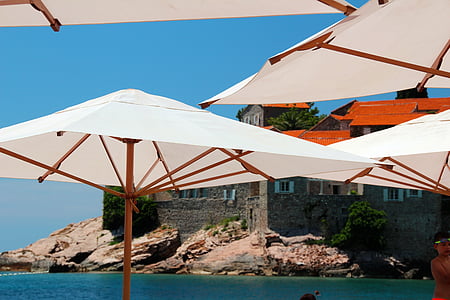parasol, sea, holiday, beach holiday, swim
