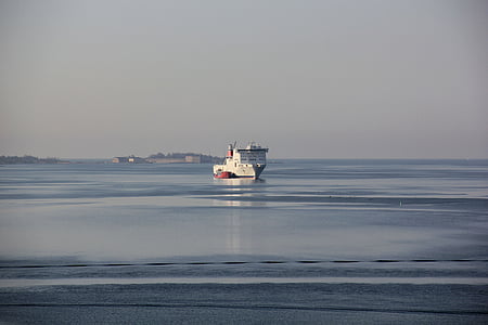 brod, more, proljeće, Baltičko more
