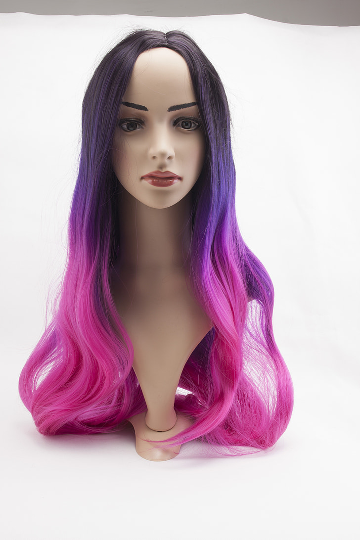 wig, mannequin head, cosplay, pink hair, artificial, model