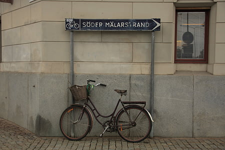 biciclette, città, Stoccolma, paesaggio urbano