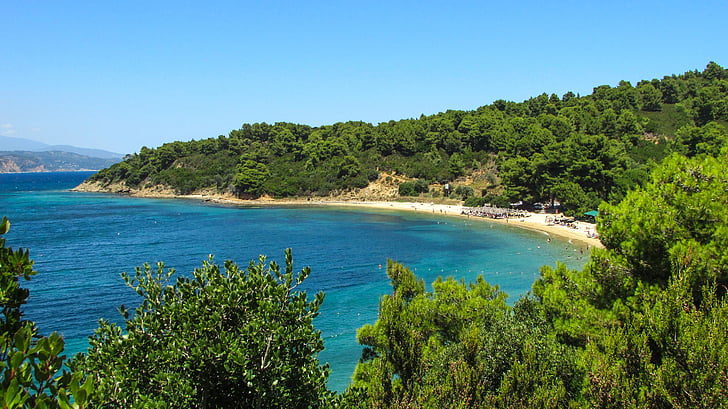 Grécko, Skiathos, Ayia eleni beach, Ostrov, Sporady, Cestovanie, letné