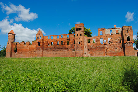 szymbark, Poljska, ostaci na, uništen, zgrada, arhitektura, dvorac