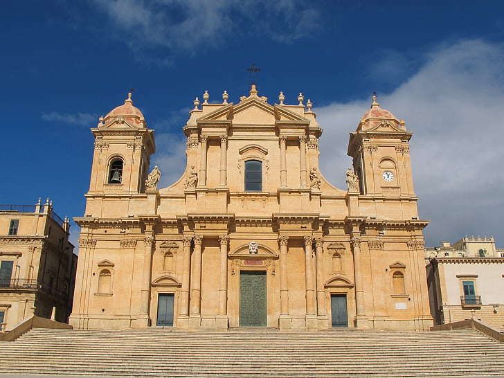 катедрала ди Ното, Сицилия, Италия, катедрала, Църква, ЮНЕСКО, Барок