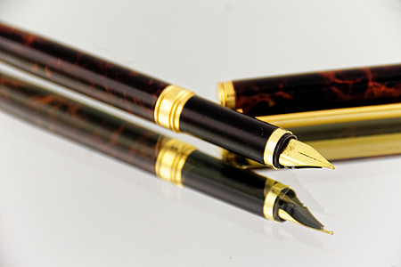 canetas-tinteiro, enchimento, deixar, ferramenta de escrita, caneta, escritório, tempo