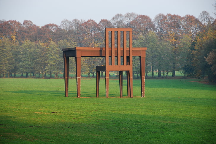 chair, table, park, tree, monza, furniture, giant