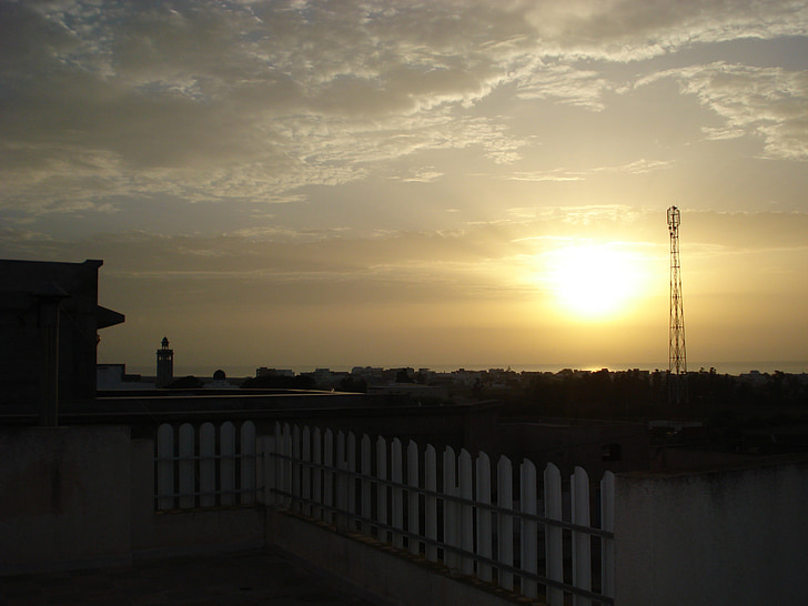 Dim, Sky, Tunisie, vacances, antenne, lever du soleil