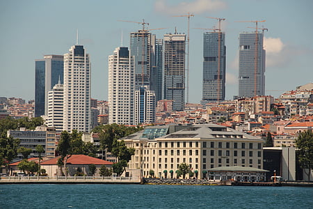 гърло, Истанбул, град, пейзаж, морски, Бешикташ, небостъргач