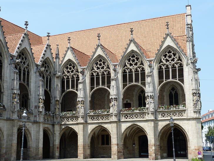 gótico, Câmara Municipal, fachada, Monumento, Gable, Stadtmitte, cidade