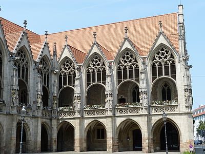 gotika, rotušė, fasadas, paminklas, kraigo, Stadtmitte, Miestas