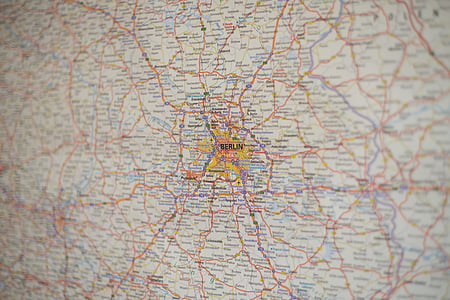 карта, Берлин, Германия, География, пътуване, капитал, град