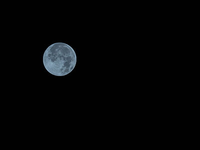 bulan purnama, langit malam, bulan, Blue moon