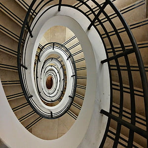 stairs, descent, hypnosis, snail, plan, staircase, architecture
