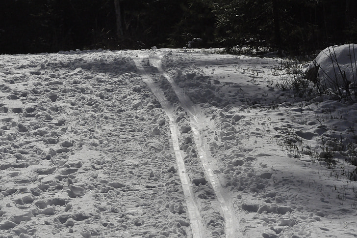 track, winter, skiing
