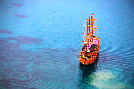 vaixell, Marina, l'aigua, reflexió, paisatge, Portuària, Turquia