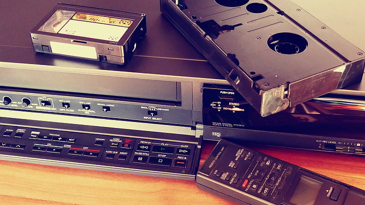 VCR, Pagina, benzi, Film, vechi, retro, casetofon