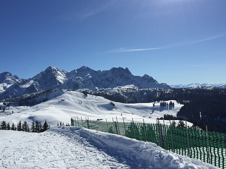 Zimowa panorama, panoramy, krajobraz, snowy, Lofer, Austria, chłodny