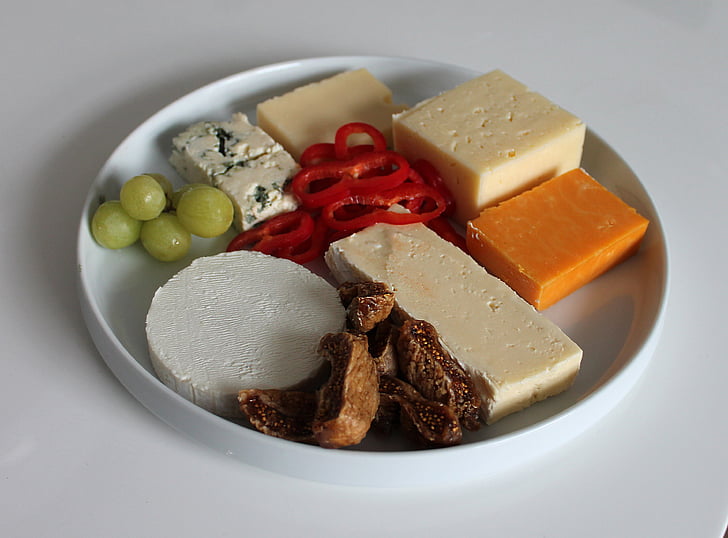 Käse, ostefad, Käse und Obst, Erfrischungen, Tapas, Essen