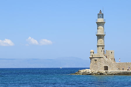 lighthouse, sea, water, sky, tower, architecture, famous Place
