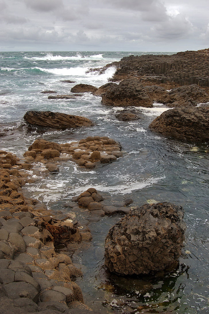 Ірландія, скелі велетнів, море, пляж, Природа, рок - об'єкт, хвиля