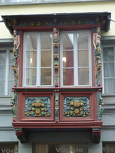 ventana de Bahía, casas, en vivo, arquitectura, St. gallen, Suiza, edificio