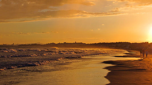 Spanien, vatten, havet, abendstimmung, solnedgång, Tarragona