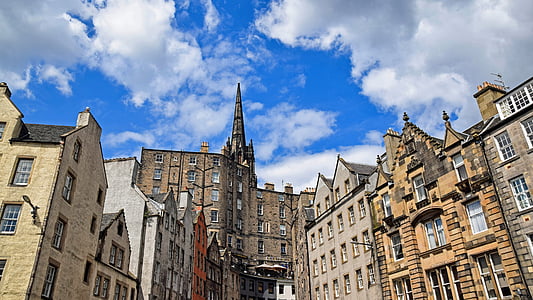 Skottland, England, Edinburgh, staden, stadsrundtur, bostäder, historiskt sett