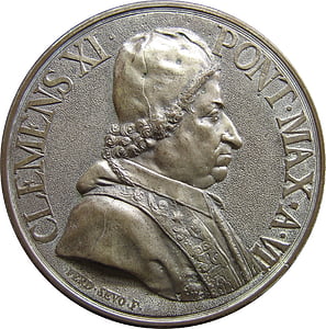 munt, preegdruk, Paus, Clemens xi, valuta, geld, rijkdom