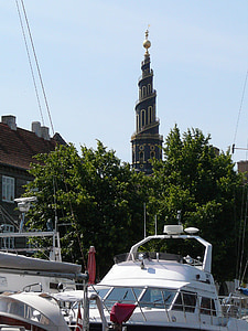 Frelsers kirke, Copenhague, Dinamarca, Alquiler de barcos, paseo en barco, lugares de interés