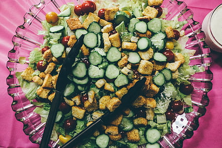 salát, zdravé, jídlo, čerstvé, zelenina, zdravé stravování, jíst zdravě