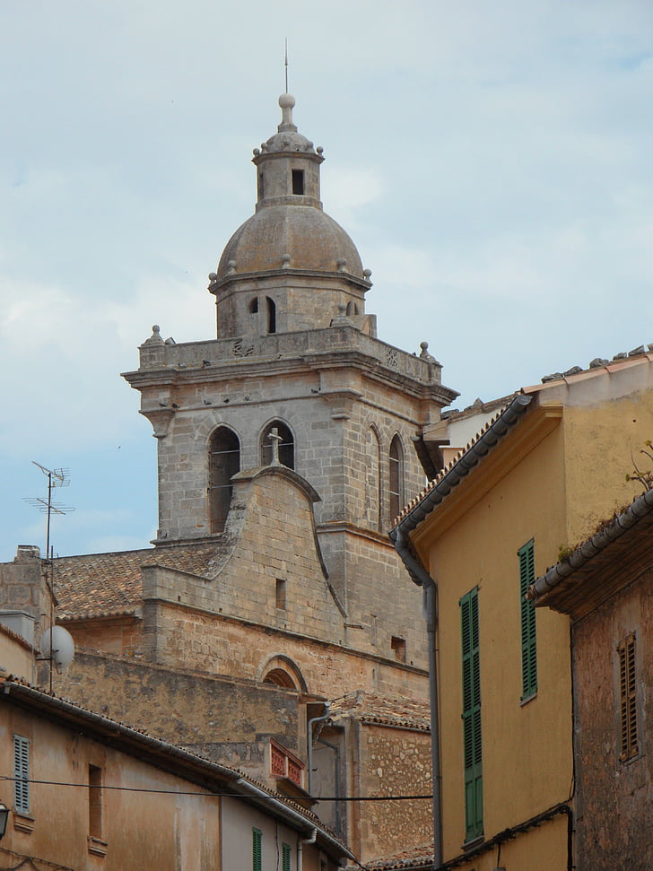 Menara, Gereja, Mallorca, Steeple, langit, bangunan, arsitektur
