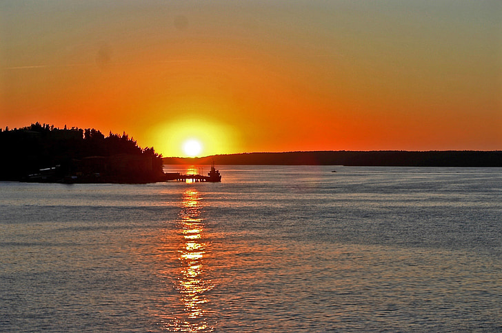matahari terbit, Swedia, Kepulauan, laut, pemandangan, alam rekaman, Laut Baltik