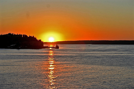 Wschód słońca, Szwecja, Archipelag, morze, krajobraz, charakter nagrywania, Morza Bałtyckiego